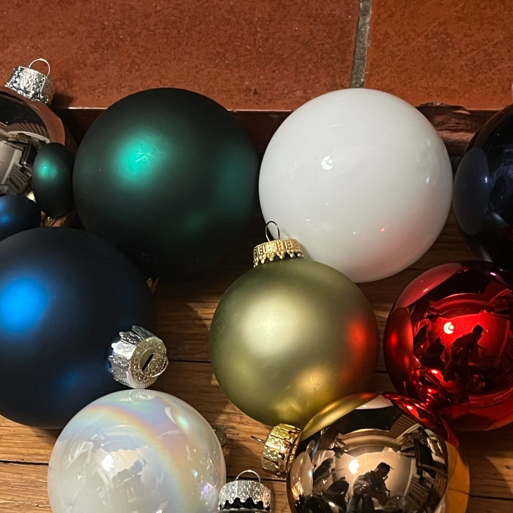 CUSTOM glass Christmas Ornament set of 4